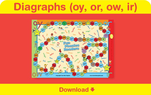 Click here to download the phonics board game. Click here to download the phonics board game.